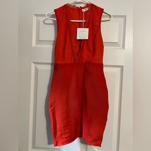 Lace Top Premium Bandage Dress. Size US 4 Red.